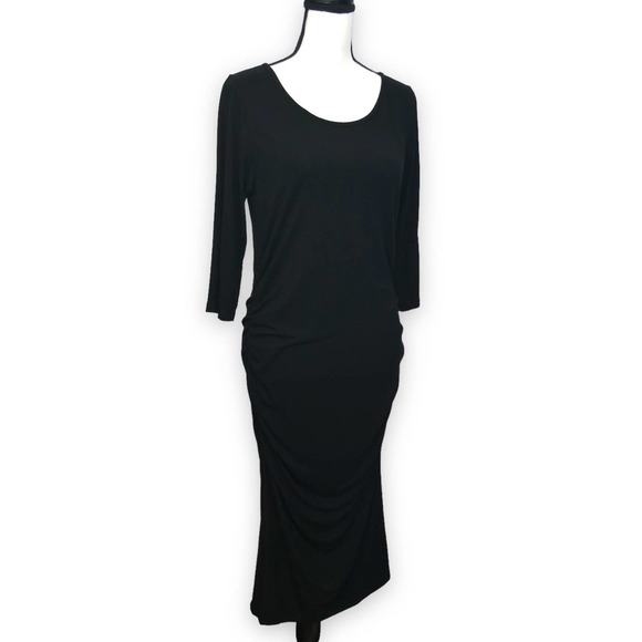 Isabella Oliver Black 3/4 Long Sleeve Fitted Maternity Dress Size 4 U.S. Sz 10 - Picture 1 of 5